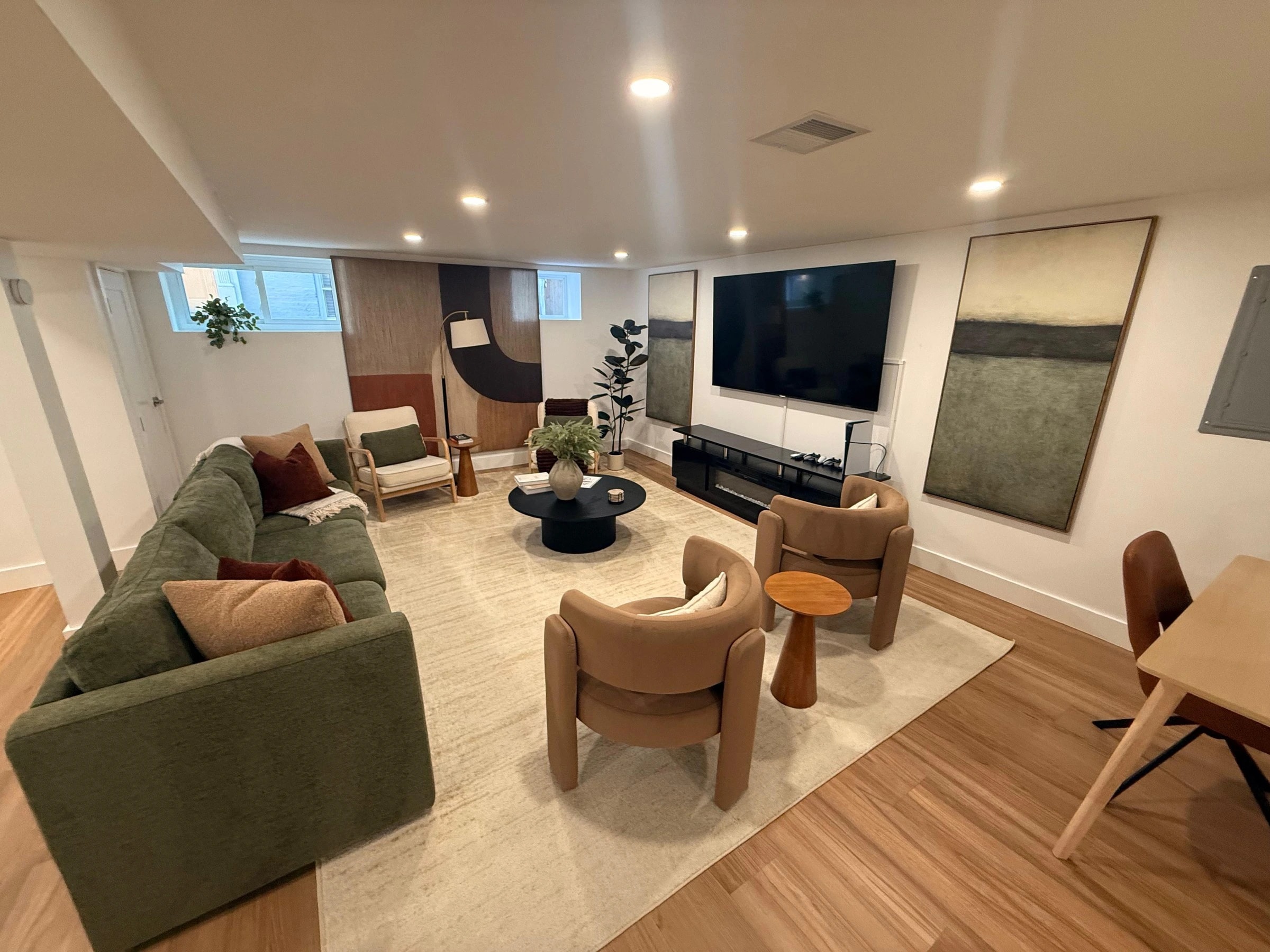 Bright Airbnb living room left guest-ready by AMH Pro Services